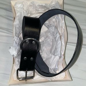 Beautiful brand new custom made leather belt with silver buckle 41” long.  NWOT